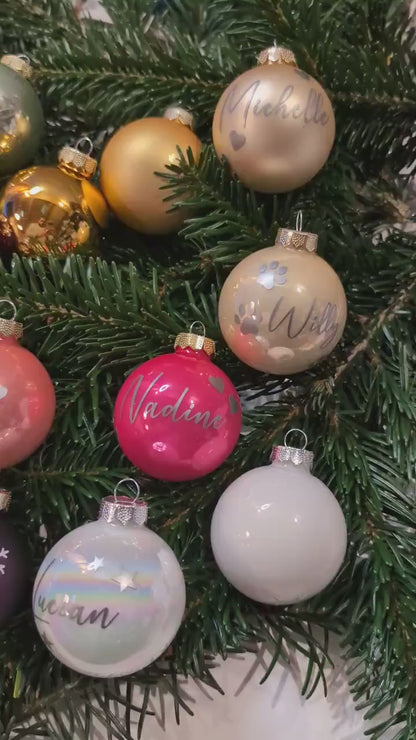 Weihnachtskugel mit Namen, Personalisiert, Christbaumkugel, Weihnachten, Christmas, Geschenk, Geschenke, Geschenkidee von Herzen