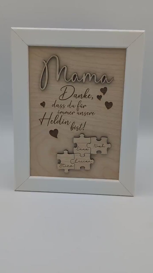 Mama Geschenk Puzzle für die Mutter oder Oma  zum Muttertag, Geschenk zum Muttertag mit Personalisierung, Kinder, Valentinstag, Geburtstag