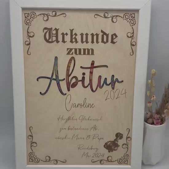 Abitur Geldgeschenk , Abi 2024 , Geschenk zur Prüfung , Abitur Geschenkideen, Geschenkideen zur Prüfung, Geschenk in Bilderrahmen