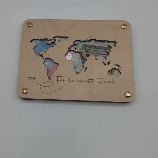 Geldgeschenk zur Hochzeit Weltkarte, Personalisierte Geschenkidee zur Hochzeitsfeier für das Brautpaar, , Hochzeitsgeschenk für Geld Namen