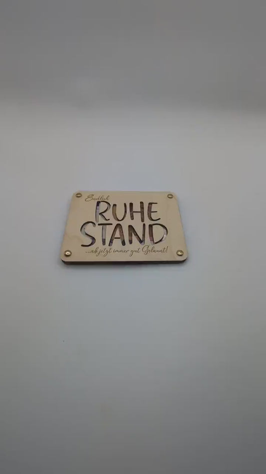 Geldgeschenk zum Ruhestand aus Holz, Geschenkkarte für Geld Personalisiert, Geschenkidee für Rentner Renteneintritt, Holzkarte Geschenk