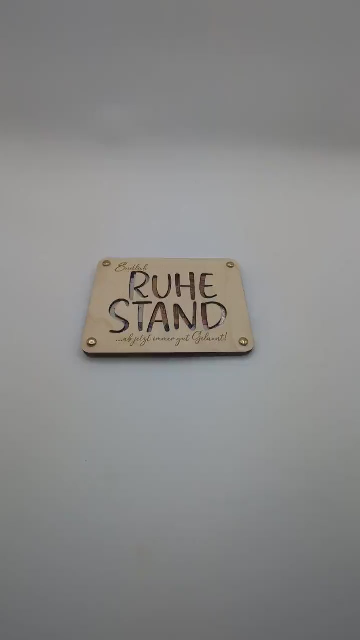 Geldgeschenk zum Ruhestand aus Holz, Geschenkkarte für Geld Personalisiert, Geschenkidee für Rentner Renteneintritt, Holzkarte Geschenk